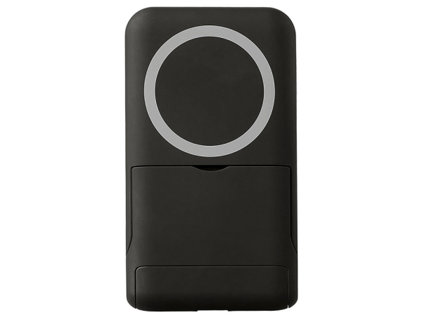 Беспроводной внешний аккумулятор с подсветкой лого и подставкой «Magflash», 10000 мАч, 15 Вт, Цвет черный