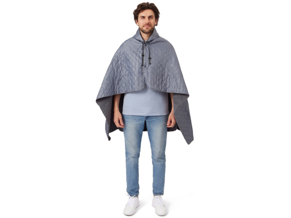Плед-пончо 2-в-1 «Cappy» с капюшоном и мешком, Цвет серый