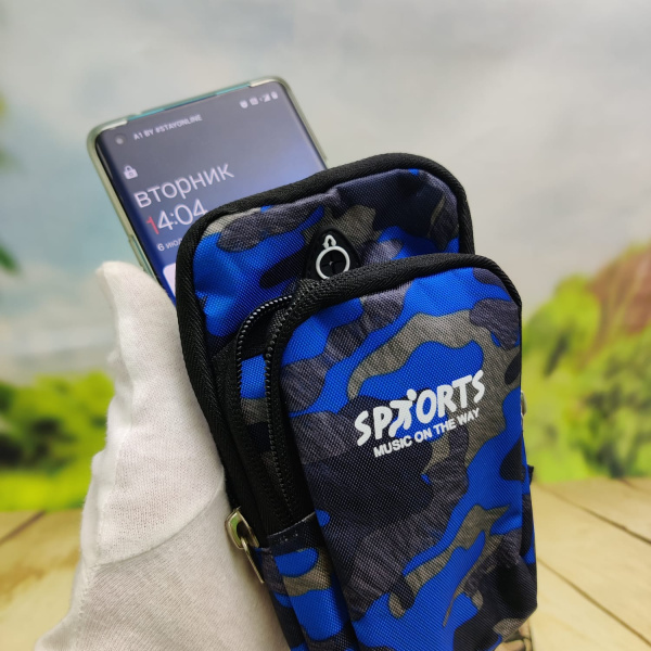 Спортивная сумка чехол SPORTS Music для телефона на руку, камуфляжный принт