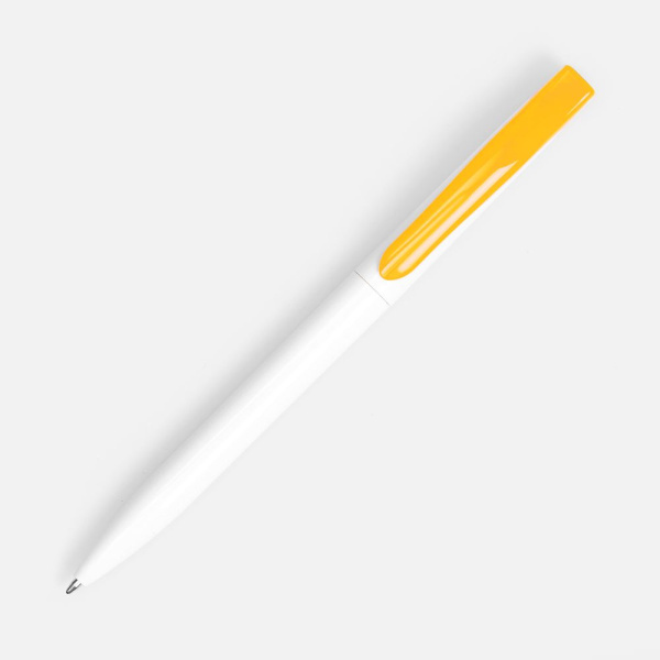 Ручка шариковая Pin, белая с желтым, 14,5х1,0 см