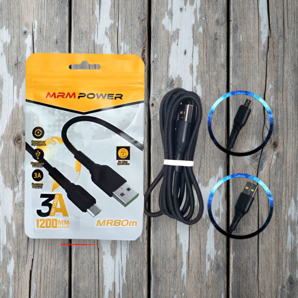 Кабель USB MRM MR80m USB-Micro, длина 1200мм, ток 3А, черный / Ультрасовременное решение для быстрой зарядки и передачи данных