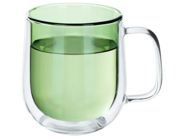 Кружка с двойными стенками «Ubud», Цвет зеленый прозрачный