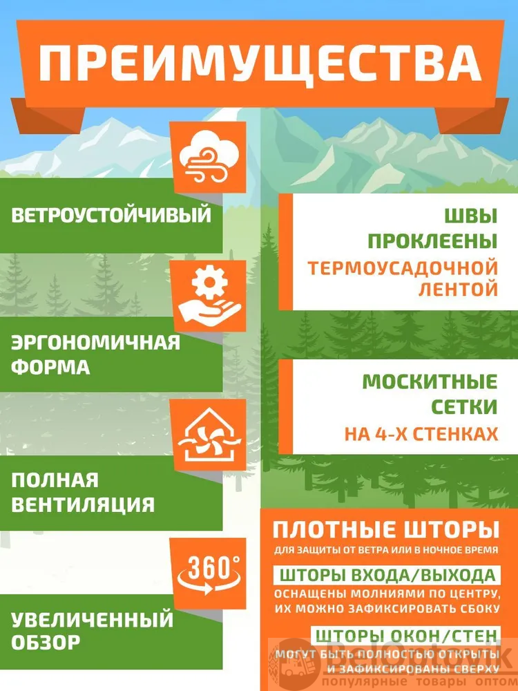 Универсальная туристическая шатер - палатка