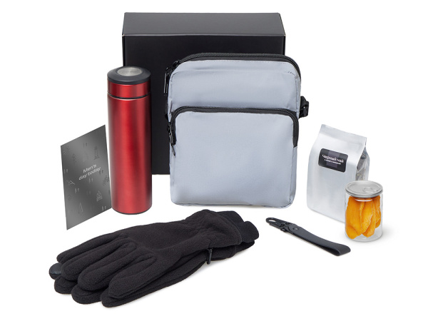 Подарочный набор «Re:m. Step»  с термосом, перчатками и сумкой, Цвет красный