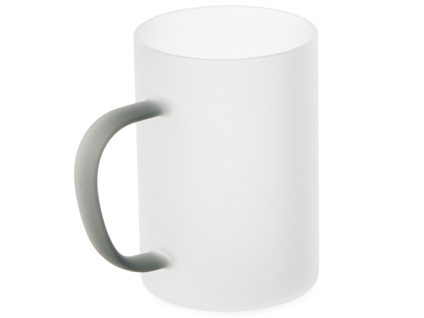 Стеклянная матовая кружка для сублимации «Акцент», Цвет белый/черный