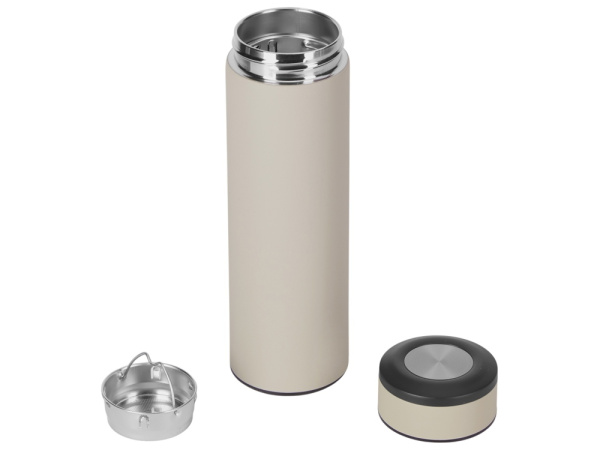 Термос «Confident» с покрытием soft-touch, Цвет бежевый