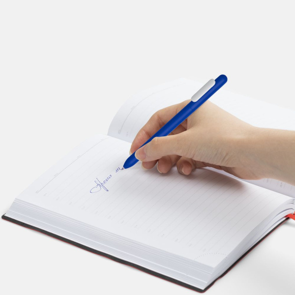 Ручка шариковая Swiper Soft Touch, синяя с белым, 14,3x1,0 см