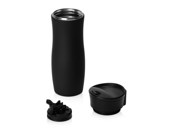 Вакуумная герметичная термокружка «Streamline» с покрытием soft-touch, Цвет черный