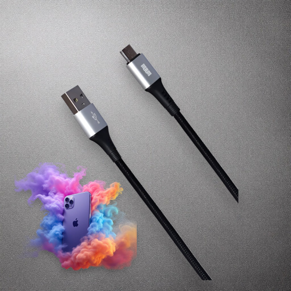 Кабель USB MRM MR83m USB-Micro, длина 1000мм, ток 5А, серебристый / Стильный дизайн и высокая мощность