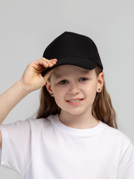 Бейсболка детская Standard Kids, черная, 52-54