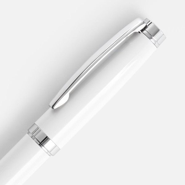 Ручка шариковая Letra Chrome, глянцевая, белая, 13,7х1,3 см
