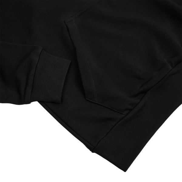 Худи унисекс с карманом на груди Chest Pocket, черное, XS–XXL