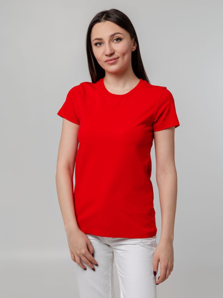 Футболка женская T-bolka Stretch Lady, красная, S–XL