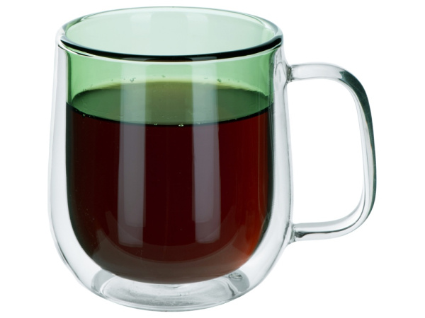 Кружка с двойными стенками «Ubud», Цвет зеленый прозрачный