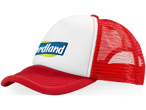 Бейсболка «Trucker», Цвет красный/белый