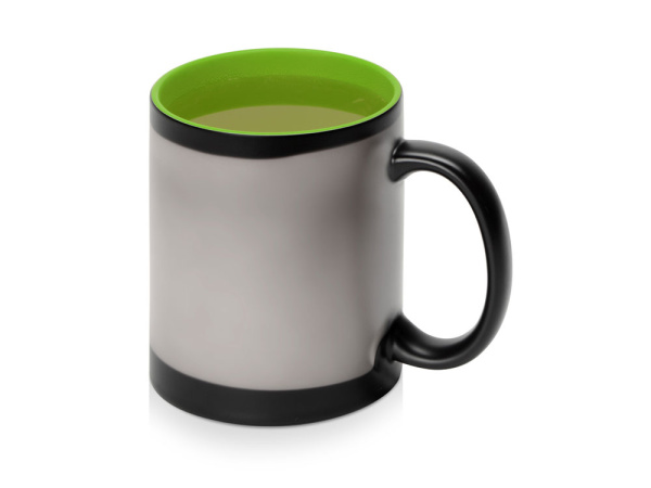 Кружка-хамелеон «Surprise» матовая, Цвет черный матовый/зеленое яблоко глянцевый