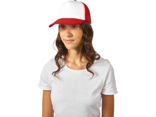 Бейсболка «Newport», Цвет белый/красный