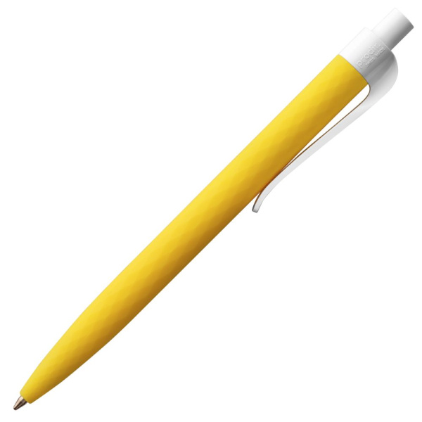 Ручка шариковая Prodir QS01 PMP-P, желтая с белым, 14х1 см