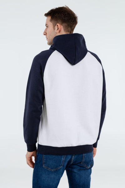 Толстовка унисекс Seattle, белая с темно-синим, XS–3XL