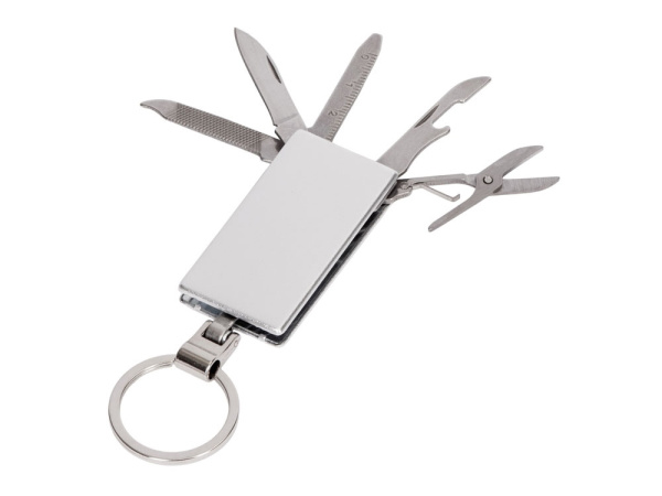Мультитул-брелок 5-в-1 «Badge», Цвет серебристый