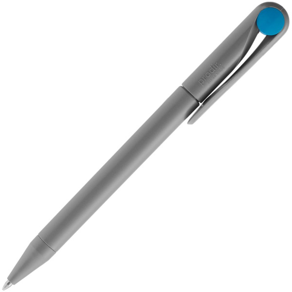 Ручка шариковая Prodir DS1 TMM Dot, серая с голубым, 14х1,1 см