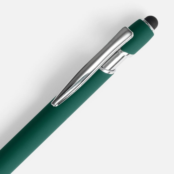 Ручка шариковая Pointer Soft Touch со стилусом, зеленая, 14,3х1 см