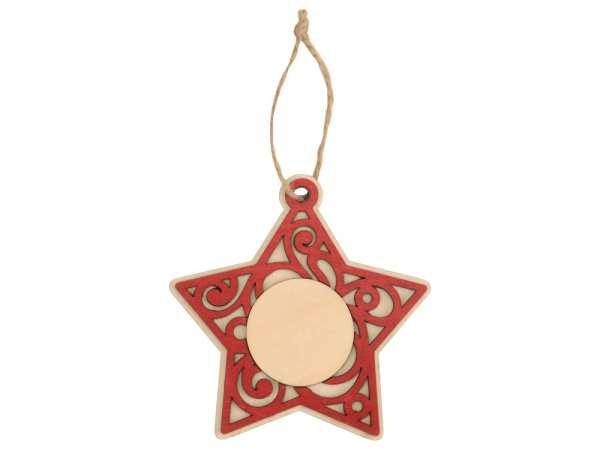 Подвеска «Звезда», Цвет натуральный/красный