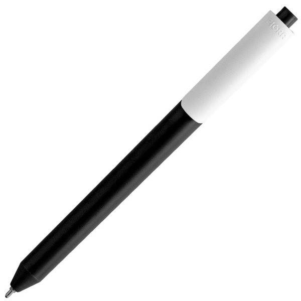 Ручка шариковая Pigra P03 Mat, черная с белым, 14x1,1 см