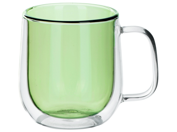 Кружка с двойными стенками «Ubud», Цвет зеленый прозрачный