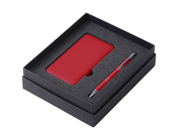 Подарочный набор "Color it" с металлической ручкой и повербанком, Размер 10000 mAh, Цвет красный