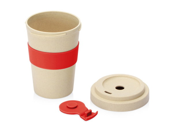 Стакан из пшеничного волокна «Flava», Цвет бежевый/красный