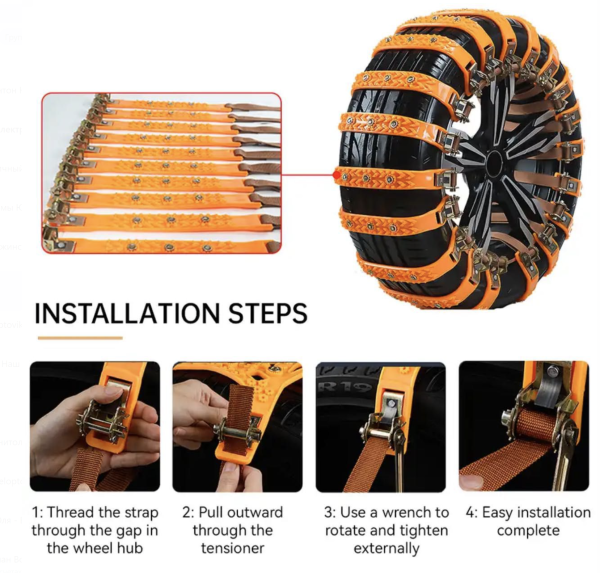 Автомобильная противоскользящая цепь для внедорожников, зацепы на колесо