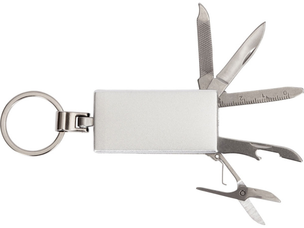 Мультитул-брелок 5-в-1 «Badge», Цвет серебристый