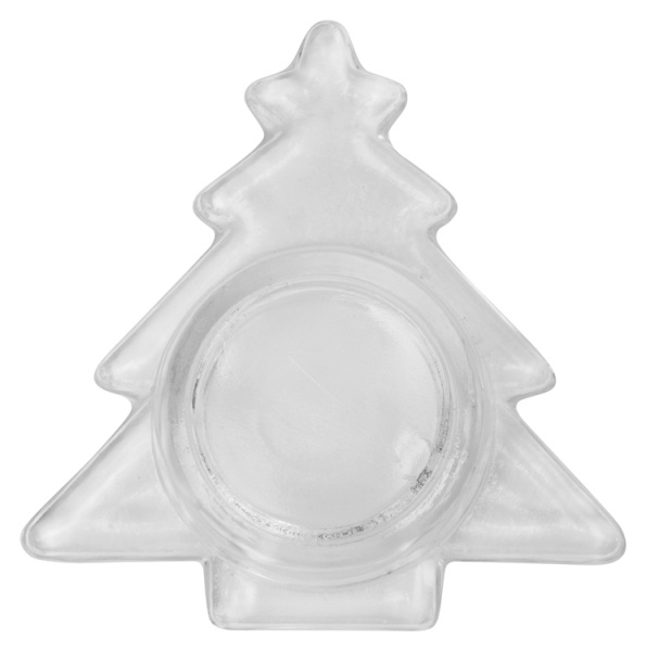 Подсвечник стеклянный со свечой, Цвет прозрачный, белый