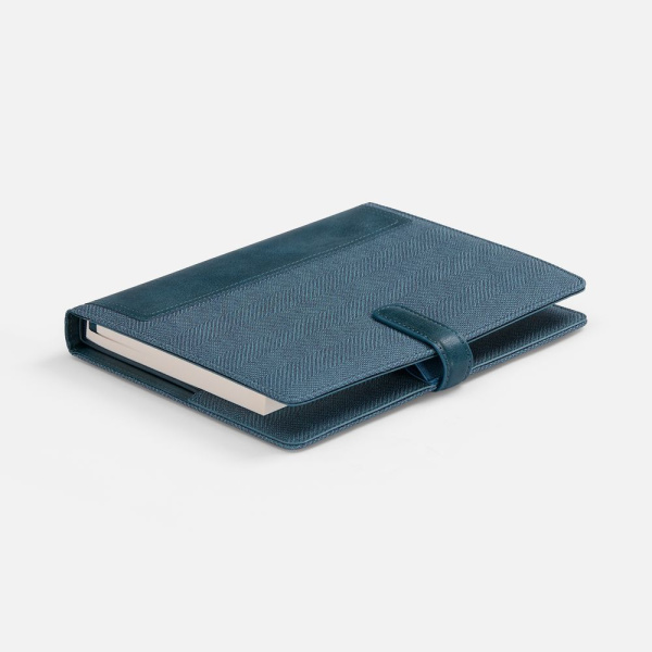 Ежедневник-органайзер Twill, недатированный, синий, 17х22,5х2,8 см