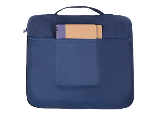 Плед - подушка для путешествий «Flight» в чехле с ручкой и карманом, Цвет темно-синий