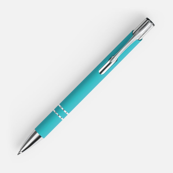 Ручка шариковая Keskus Soft Touch, бирюзовая, 13,7х0,8 см