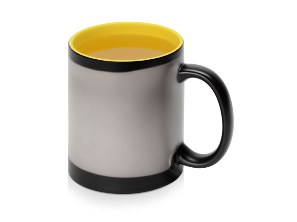 Кружка-хамелеон «Surprise» матовая, Цвет черный матовый/желтый глянцевый