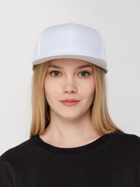 Бейсболка Snapback с прямым козырьком, белая, 56-58