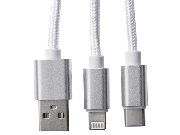 Кабель для зарядки 3-в-1 «Tres», Цвет серый
