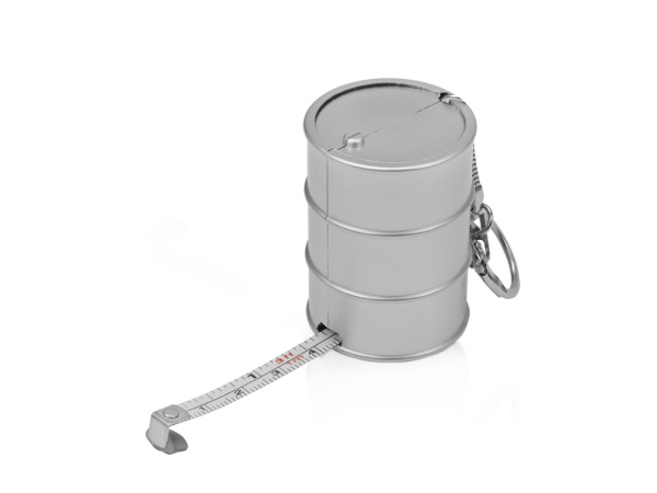 Брелок-рулетка «Баррель», 1м, Размер 1м, Цвет серебристый