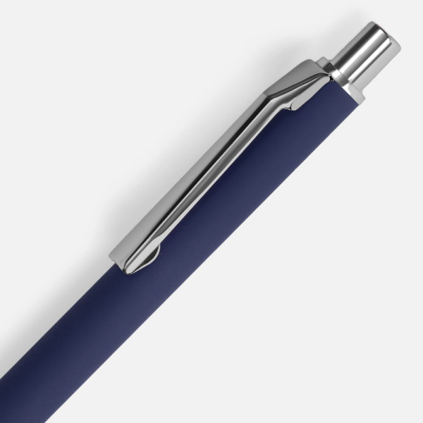 Ручка шариковая Lobby Soft Touch Chrome, синяя, 14,5х1 см