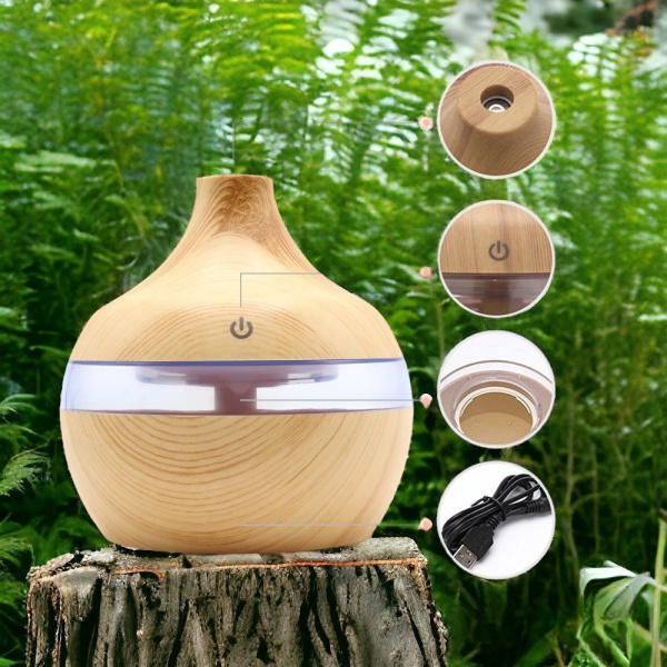 Светодиодный USB арома увлажнитель Holz, коричневый