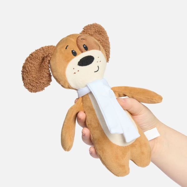 Мягкая игрушка Beastie Toys, собачка с белым шарфом, 27,5х9,5 см