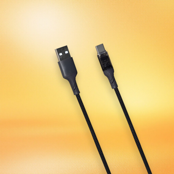 Кабель USB MRM MR92t USB Type-C, длина 1000мм, ток 3А, черный / Прочная конструкция и ускоренная зарядка для современных устройств