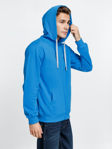 Толстовка на молнии с капюшоном Siverga, бирюзовая, XS–4XL