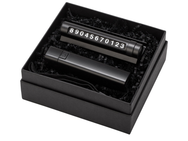 Подарочный набор с фонариком и парковочной табличкой «Blackster», Цвет черный