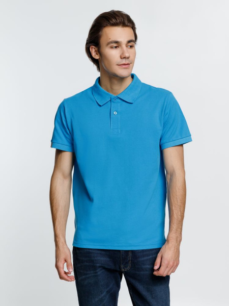 Рубашка поло мужская Virma Premium, бирюзовая, S–3XL