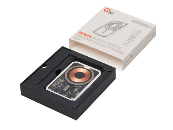 Беспроводной магнитный внешний аккумулятор с QC\PD «MagnifIQ», 10000 мАч, 15 Вт, Цвет белый