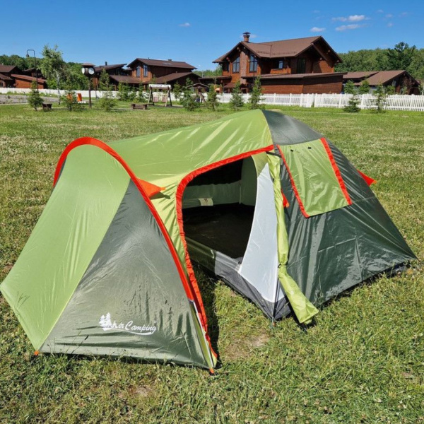 Палатка 2-местная двухслойная с тамбуром туристическая для отдыха